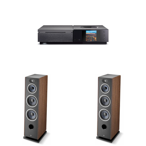 Focal Vestia No4 3-Way Floorstanding Speakers (Dark Wood) with Naim Uniti Star Streamer & Amplifier Bundle