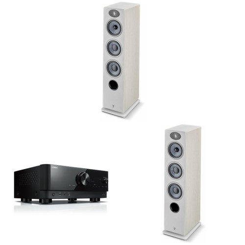 Focal Vestia No2 Light Wood 3-Way Floorstanding Speakers Pair with RX-V4ABL Receiver Bundle - FVESTIAN2LW