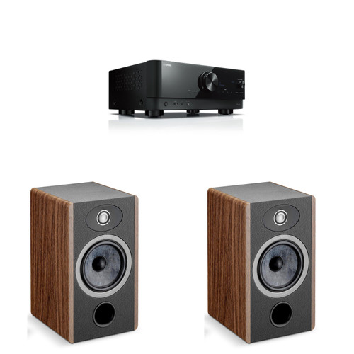 Focal Vestia No1 Dark Wood Bookshelf Speakers & 5.2-Channel AV Receiver Bundle (RX-V4ABL)