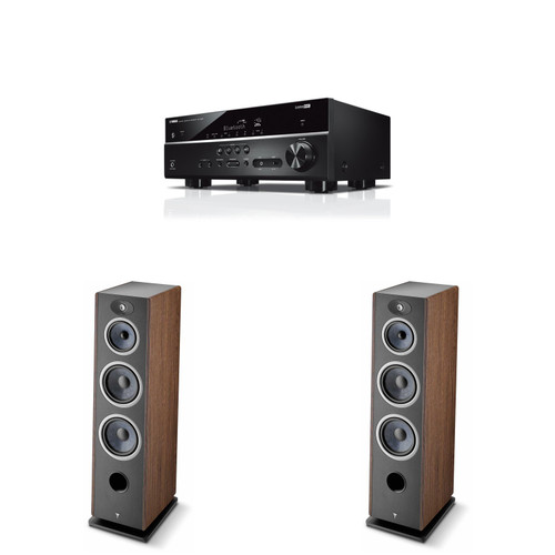 Focal Vestia No4 Dark Wood Speakers with RX-V385 5.1 4K Receiver Bundle