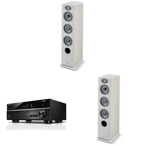 Focal Vestia No2 Floorstanding Speakers Light Wood (Pair) with AV Receiver RX-V385 Bundle