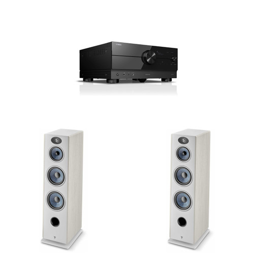 Focal Vestia No4 Light Wood Floorstanding Speakers (2x) & AV Receiver Bundle - RX-A4ABL