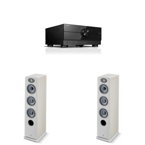 Focal Vestia No2 Light Wood 3-Way Floorstanding Speakers (Pair) Bundle with RX-A4ABL Receiver