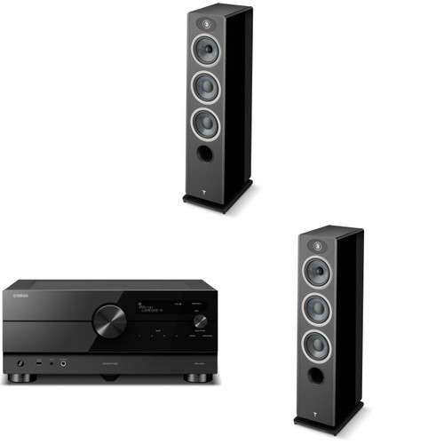 Focal Vestia No2 Black Speaker Pair & RX-A6A Receiver Bundle