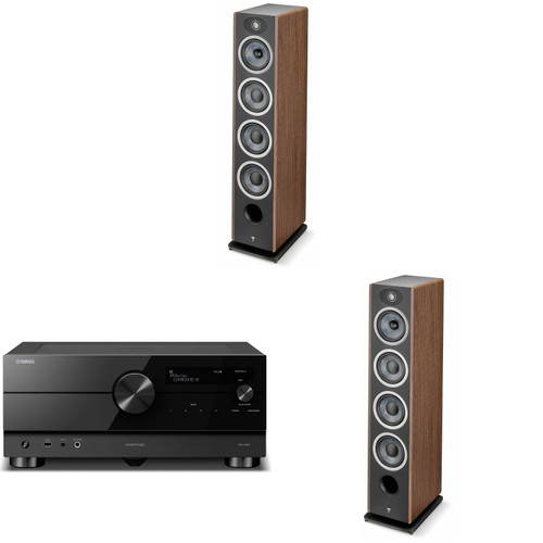 Focal Vestia No3 3-Way Floorstanding Speakers Dark Wood & RX-A6A Receiver Bundle