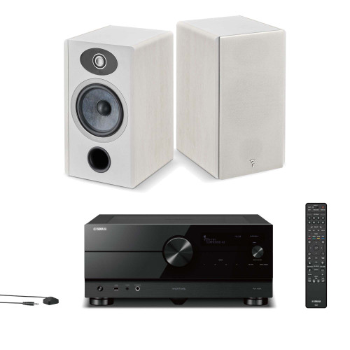 Focal Vestia No1 Light Wood Bookshelf Speakers, Pair, with RX-A8ABL 11.2-Channel AV Receiver Bundle