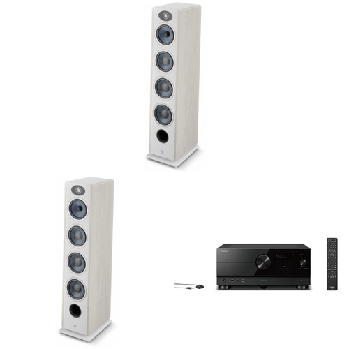 Focal Vestia No3 Light Wood 3-Way Floorstanding Speaker Pair with RX-A8ABL 11.2-Channel AV Receiver Bundle