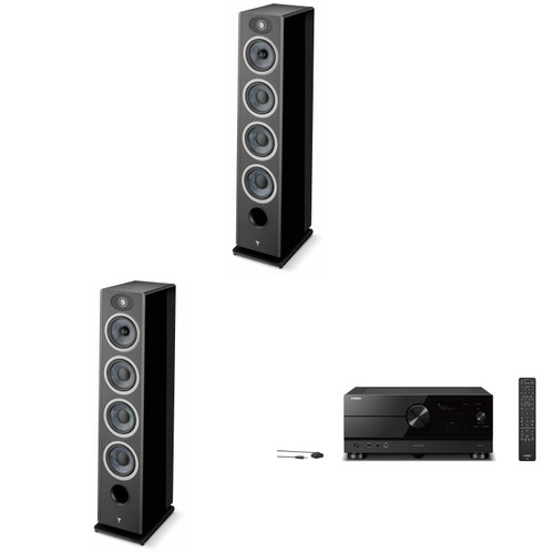 Focal Vestia No3 Black Floorstanding Speakers (Pair) with RX-A8A Receiver Bundle