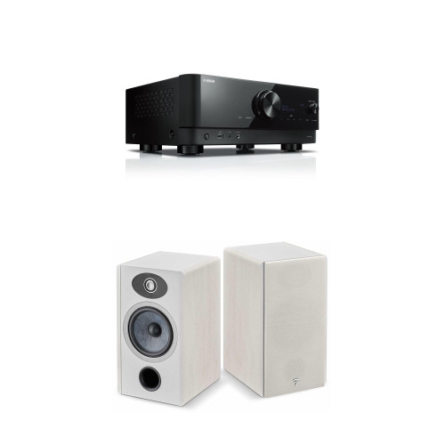 Focal Bundle: Vestia No1 Bookshelf Speakers, Pair, Light Wood + RX-V6ABL 5.2-Channel AV Receiver
