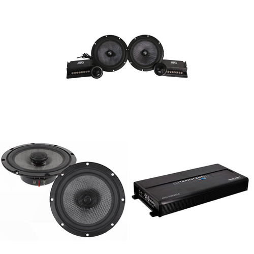 ATG Transcend Series Amplified Speaker Upgrade 250W 6.5" Components 200W 6.5" Coaxials and 1000 Watt Transcend Class A/B 4-Channel Amplifier