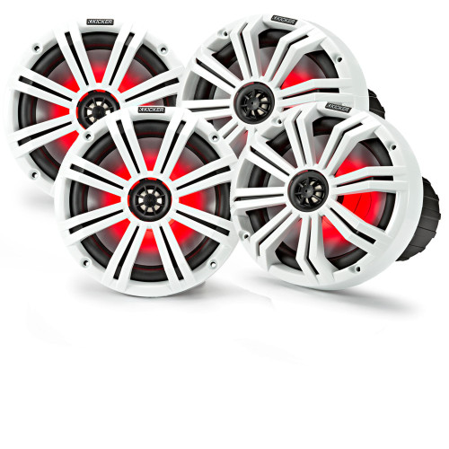 Kicker 8" White Marine LED Speakers - 2-Pairs of OEM replacement speakers