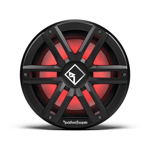 Rockford M2D2-10IB-G2 10" Color Optix Infinite Baffle marine sub, DVC (2Ω), 400 W RMS, 1600 W Max, Black & Stainless grilles