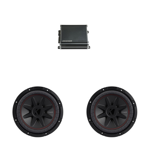 Kicker 10 Inch CVR Woofer Includes Two 52CVR102 Package with 46CXA8001 Amplifier