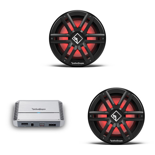 Rockford 2 M2D2-10SB-G2 10" Color Optix Sealed marine sub DVC (2Ω) with PM1000X1BD 1000 Watt Mono Marine Amplifier