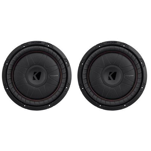 Kicker 52CVT12 CompVT 12-Inch (300mm) Subwoofer, 2-Ohm Bundle