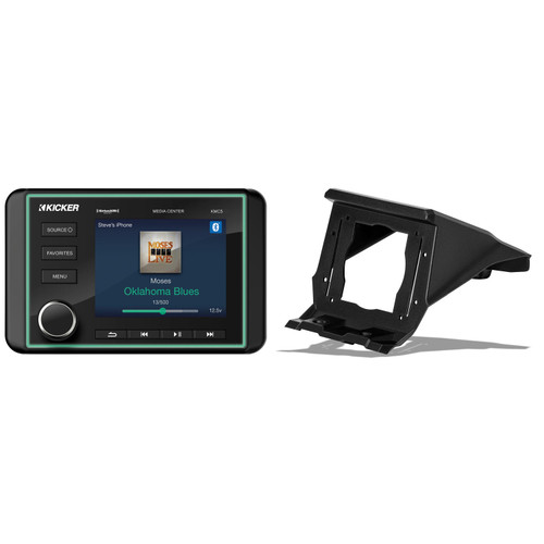 Kicker 46KMC5 Waterproof Radio bundled with Dash Kit Compatible with 2017-2021 CanAm X3
