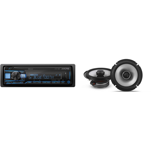 Alpine UTE-73BT Mech-less Digital Bluetooth Media Receiver with 1 Pair Alpine S2-S65 Type S 6.5" Coax Speakers - Used Open Box