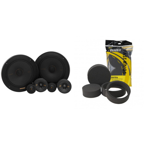 Kicker KSS 3-Way 6.5" Component Set with RKFR6 Foam Fast Ring Speaker Enhancement Kit