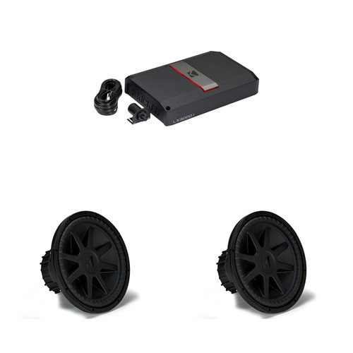 Kicker (2) 50CVX154 CompVX 15" Sub, Dual 4-Ohm & 51LX30001 Mono Amp Bundle