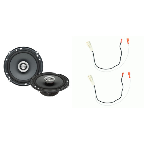PowerBass OE-675 - 6.75" Coaxial Speakers 2-Ohm Pair with 72-8104 Speaker Harness Compatible with Toyota 1987-Up