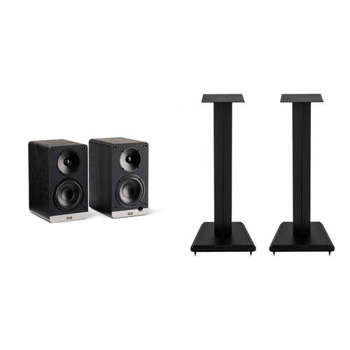 ELAC LS10-B SPEAKER STANDS And DEBUT ConneX BOOKSHELVES-BLACK