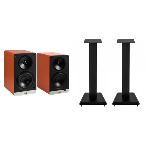ELAC LS10-B SPEAKER STANDS And DEBUT ConneX BOOKSHELVES-ORANGE