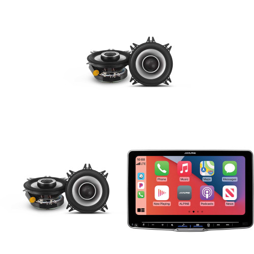 Alpine ILX-F509 Halo9 9" Multimedia Touchscreen Receiver & 2 Pairs Alpine S2-S40 Type S 4" Coax Speakers