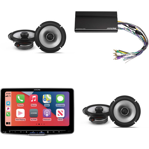 Alpine ILX-F509 Halo9 9" Multimedia Touchscreen Receiver & 2 Pairs Alpine S2-S65 Type S 6.5" Coax Speakers w/ Power Pack