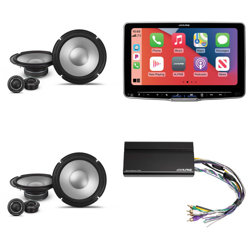 Alpine ILX-F509 Halo9 9" Multimedia Touchscreen Receiver & 2 Pairs Alpine S2-S80C Type S 8" Component Speakers w/ Power Pack