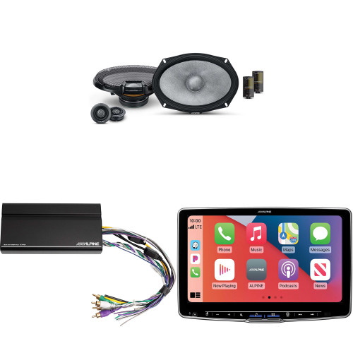 Alpine ILX-F511 Halo11 11" Multimedia Touchscreen Receiver w/ R2-S69C 6x9" Comp Bundle w/ Power Pack