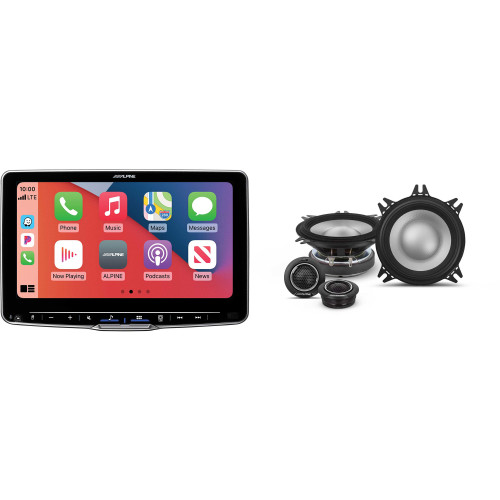Alpine ILX-F509 Halo9 9" Multimedia Touchscreen Receiver & 1 Pair Alpine S2-S40C Type S 4" Component Speakers