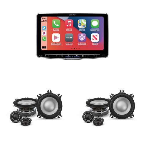 Alpine ILX-F509 Halo9 9" Multimedia Touchscreen Receiver & 2 Pairs Alpine S2-S40C Type S 4" Component Speakers