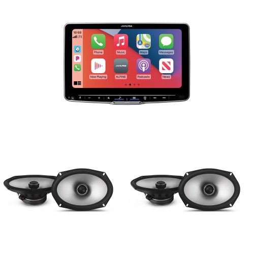 Alpine ILX-F509 Halo9 9" Multimedia Touchscreen Receiver & 2 Pairs Alpine S2-S69 Type S 6x9 Coax Speakers