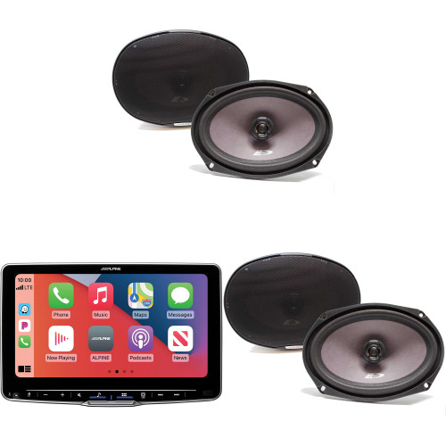 Alpine ILX-F509 Halo9 9" Multimedia Touchscreen Receiver & 2 Pairs Alpine SXE-6926S 6x9 Coax Speakers