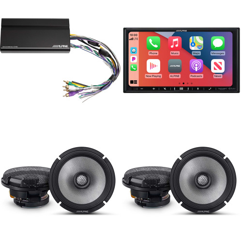 Alpine iLX-407 7-Inch Multimedia Receiver Apple Carplay and Android Auto w/ (2) R2-S65 6.5" Coaxial Bundle w/ Power Pack