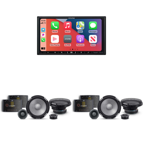 Alpine iLX-407 7-Inch Multimedia Receiver Apple Carplay and Android Auto w/ (2) R2-S652 6.5" Comp Bundle