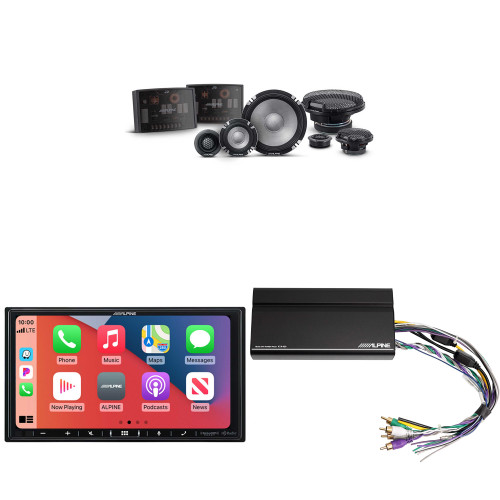 Alpine iLX-407 7-Inch Multimedia Receiver Apple Carplay and Android Auto w/ R2-S653 6.5" 3-Way Comp Set w/ Power Pack