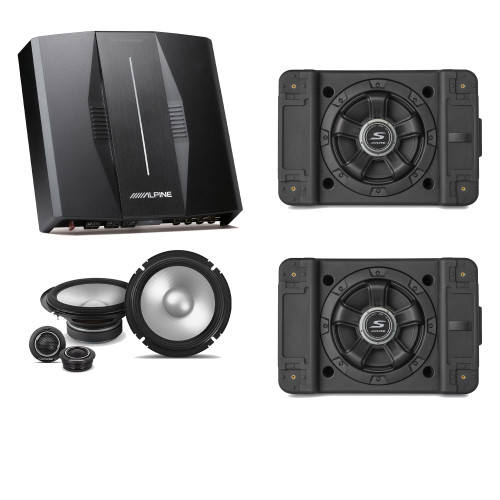 Alpine PXE-C80-88 OPTIM8 8-Channel Hi-Res DSP Amplifier w/ (2) SS-SB10 Subwoofer, S2-S65C 6.5" Component Bundle