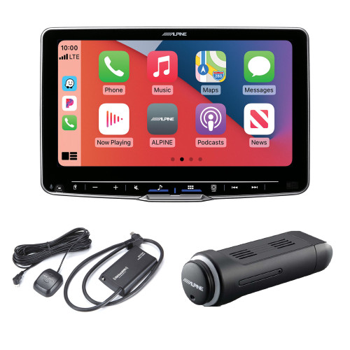 Alpine ILX-F509 Halo9 9" Multimedia Receiver w/ KTX-NS01 Add-on Navigation Module and SXV300v1 Satellite Tuner