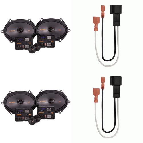 Kicker ( 2 Pair ) 51KSS6804 6x8" Speakers with 72-5600 Adapters Compatible with Select 1998 & Up Ford
