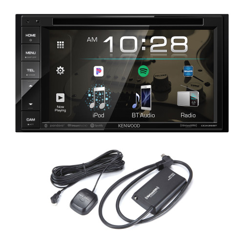 Kenwood DDX26BT DVD MultiMedia Receiver with Bluetooth with a Sirius XM SXV300v1 Connect Vehicle Tuner Kit for Satellite Radio