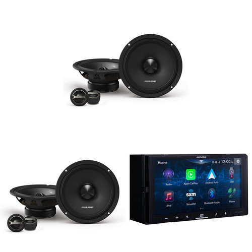 Alpine iLX-W670-S Digital Multimedia Receiver w/ (2) DM-65C-G 6.5" Component 2-Way Bundle