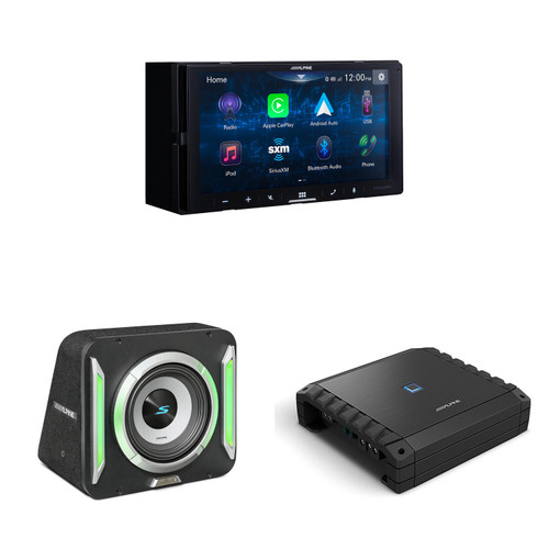 Alpine iLX-W670-S Receiver & S2-SB12 PrismaLink™ S2-Series 12" subwoofer Built-In RGB lighting & S2-A60M Amplifier Bundle