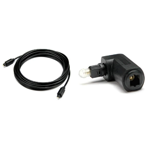 Audison OP 4.5 Toslink Optical Cable 4.5m with STR M To F Right Angle Toslink Adapter