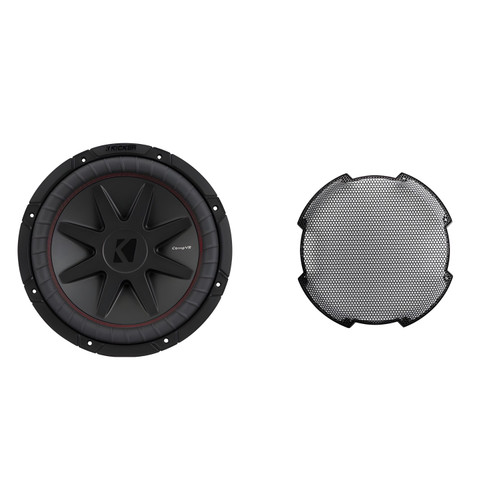 Kicker 52CVR12 12-Inch (25cm) Sub, DVC, 2-ohm & 52GR12 Grill Bundle