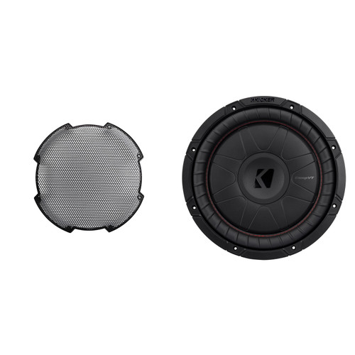Kicker 52CVT122 12-Inch Thin Sub, SVC, 4-ohm & 52GR12 Grill Bundle