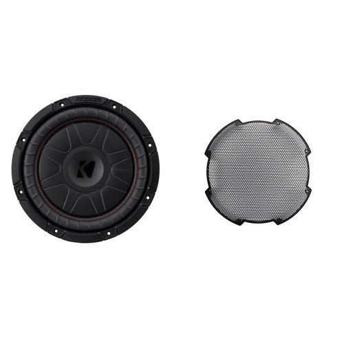 Kicker 52CVT104 10-Inch Thin Sub, SVC, 4-ohm & 52GR10 Grill Bundle