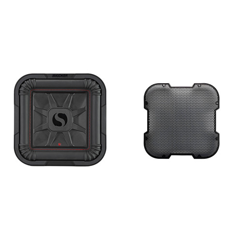 Kicker 46L7T104 L7T L7-Thin 10" Subwoofer, Dual Voice Coil, 4-Ohm & 52GL710 Grill Bundle