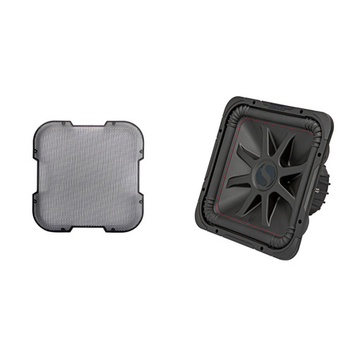 Kicker 45L7R152 L7R 15" Subwoofer, Dual Voice Coil, 2-Ohm & 52GL715 Grill Bundle