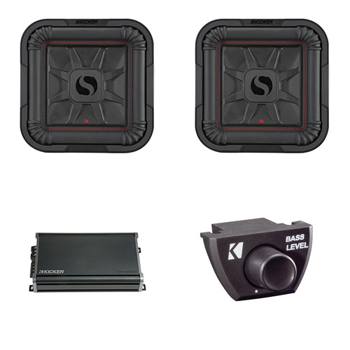 Kicker L7T Thin 10" SoloBaric Subwoofers & CXA1200.1 Amplifier Bundle ( Includes Bass Knob)